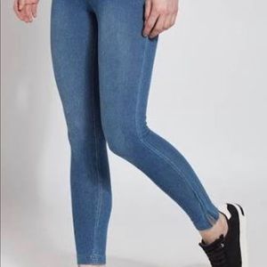 Lysee side slit denim leggings